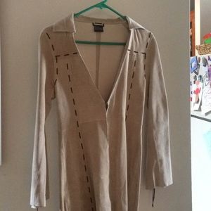 Leather long trench coat